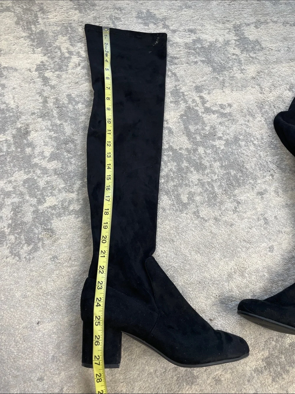Steve Madden Isaac Over The Knee Thigh High Boots Black Faux Suede Sz 9.5